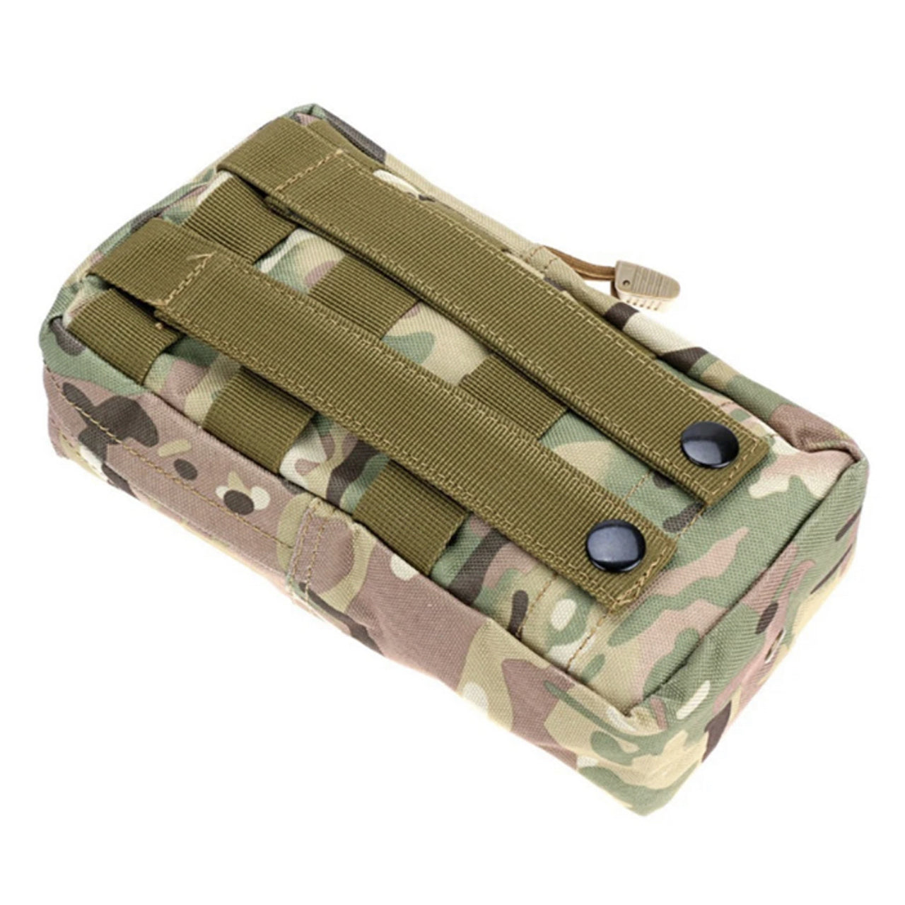 This is the perfect MOLLE pouch for attaching to your field gear, especially your webbing. It's great for holding small items such as your mobile phone, snacks, tourniquets, small notebooks and more. Main compartment with heavy duty zip Size: 21x11x5.5cm www.defenceqstore.com.au