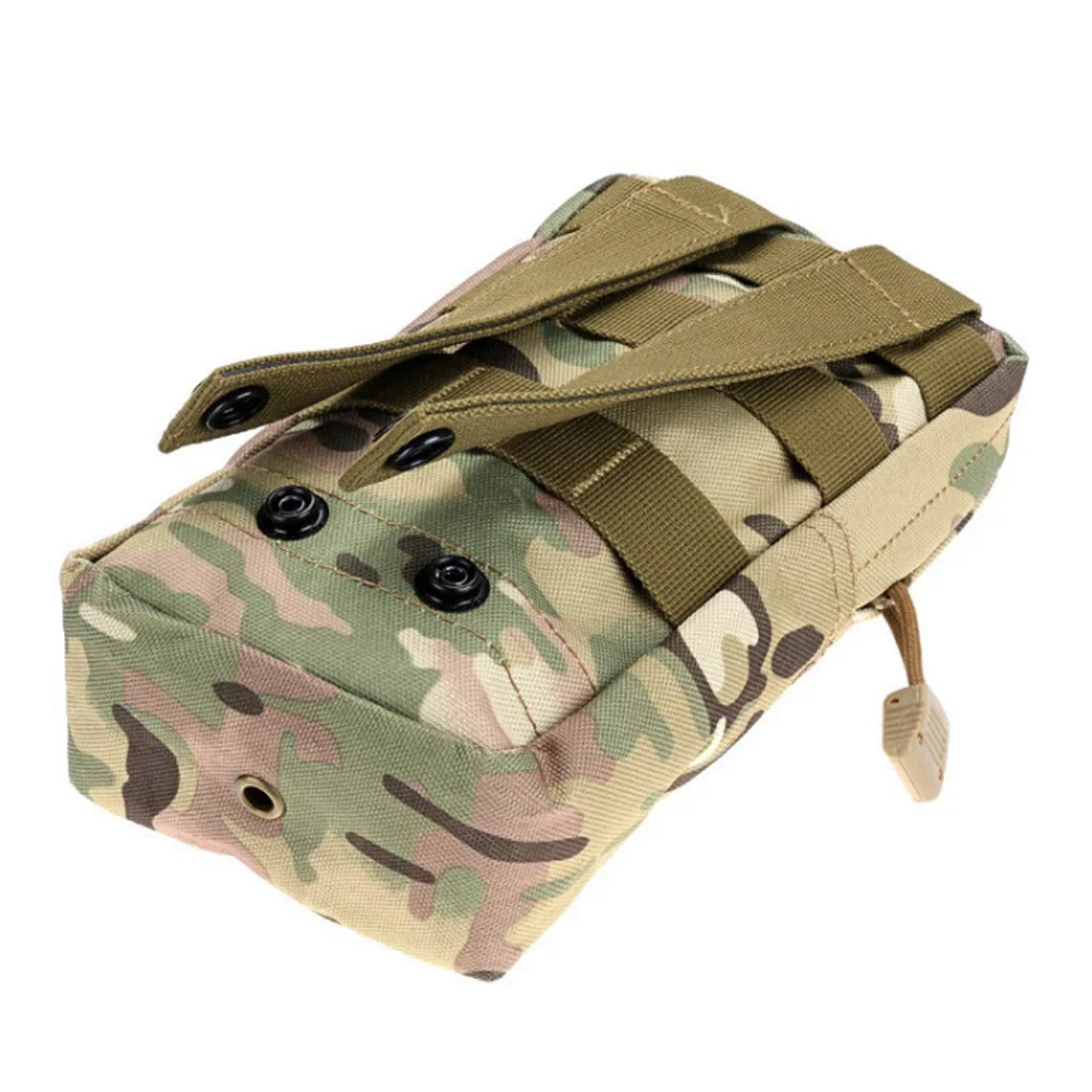 This is the perfect MOLLE pouch for attaching to your field gear, especially your webbing. It's great for holding small items such as your mobile phone, snacks, tourniquets, small notebooks and more. Main compartment with heavy duty zip Size: 21x11x5.5cm www.defenceqstore.com.au