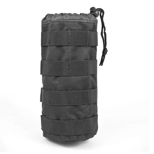 MOLLE water bottle holder to use with the molle attachment webbing that is used on a lot of our equipment.        Constructed of canvas and nylon webbing (and hook and loop tape to tighten the top).     Molle Design, easily connect to molle webbing, bags etc.     Dimensions: approx. 8cm wide x 22cm high www.defenceqstore.com.au