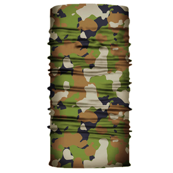 Various Camouflage Colours available for Face Bandana or Neck Gaiter. They are made from Microfiber Polyester which makes them very lightweight and very comfortable to wear. Because the material is so thin, it is very easy to breathe when you use as face cover.