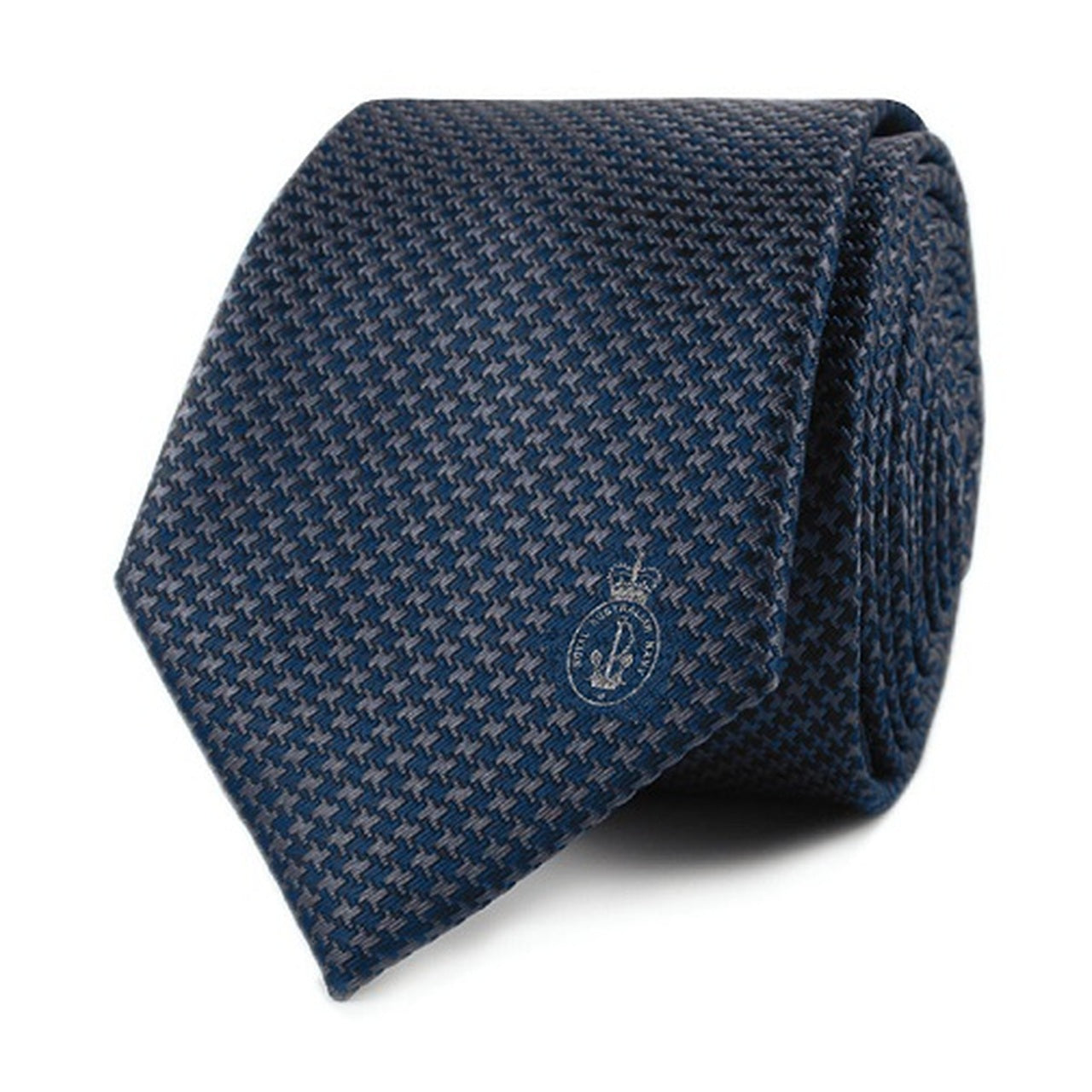 Royal Australian Navy branded tie with classic houndstooth pattern. It's a versatile and timeless addition to your wardrobe that shows your pride in the RAN. 100% polyester.