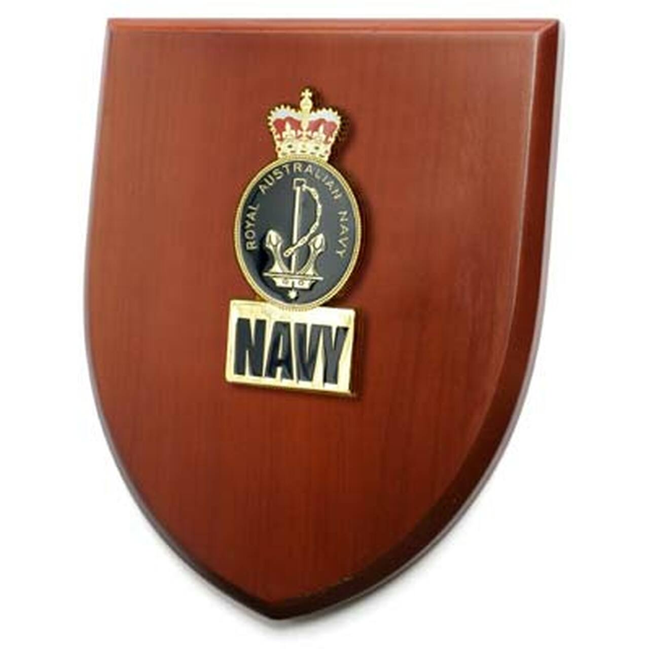 An Exceptional Navy Plaque order now. This beautiful plaque features a 100mm full colour enamel crest set on a 200x160mm timber finish shield. Presented in a stylish silver gift box with form cut insert this is the perfect gift or award for your next presentation.