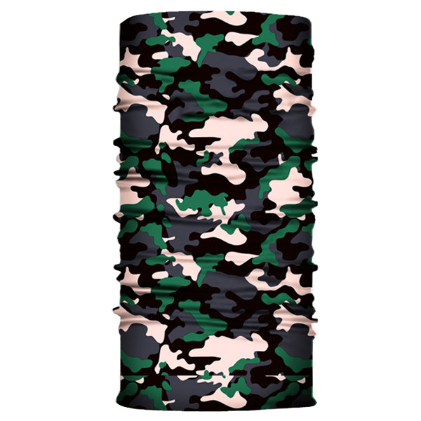 Various Camouflage Colours available for Face Bandana or Neck Gaiter. They are made from Microfiber Polyester which makes them very lightweight and very comfortable to wear. Because the material is so thin, it is very easy to breathe when you use as face cover.