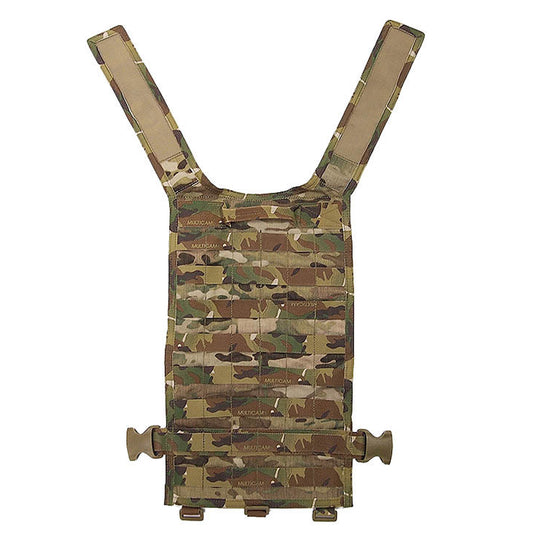 Back panel for any of the SORD CLASSIC SYSTEM front platform panels. Capable of taking 10" x 12" armour plates. Velcro areas on the shoulder straps match up with the rear face of the front panels to firmly combine the two. www.defenceqstore.com.au