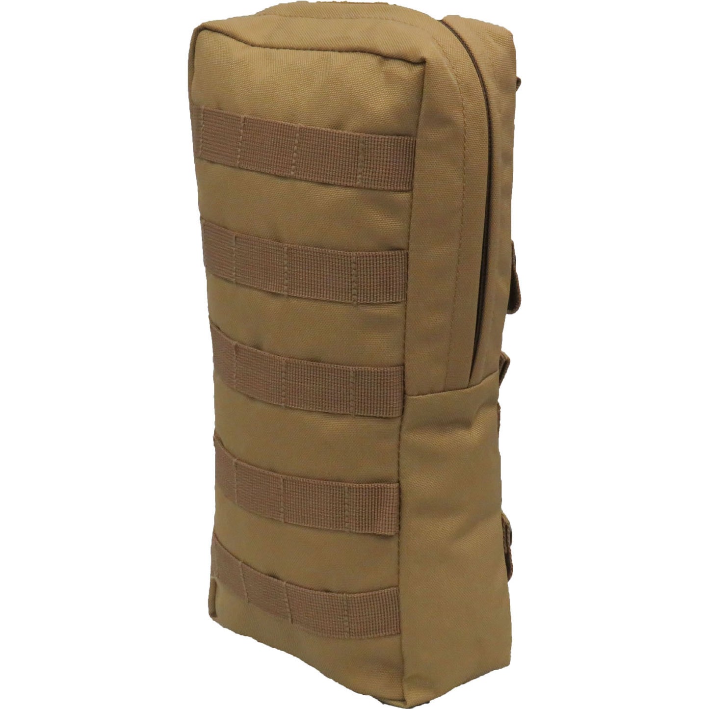 Fully MOLLE compatible  Drainage holes on the base  Heavy duty 900D 2 coats PU fabric  #10 rope pull zips  32x16x8cm