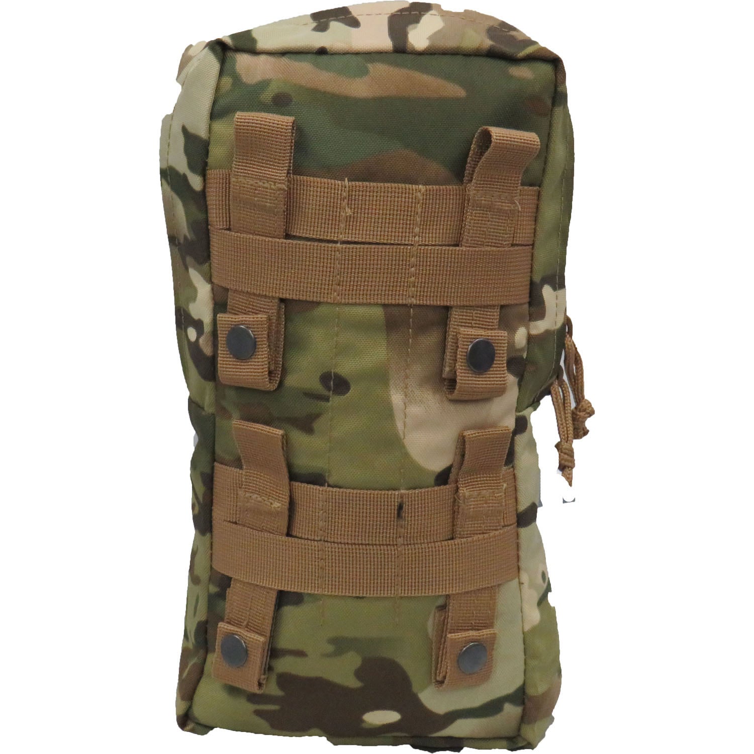 Fully MOLLE compatible  Drainage holes on the base  Heavy duty 900D 2 coats PU fabric  #10 rope pull zips  32x16x8cm