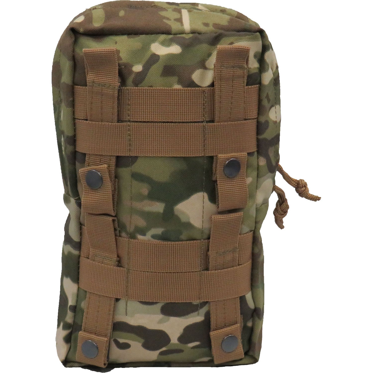 Fully MOLLE compatible  Drainage holes on the base  Heavy duty 900D 2 coats PU fabric  #10 rope pull zips  16x27x8cm