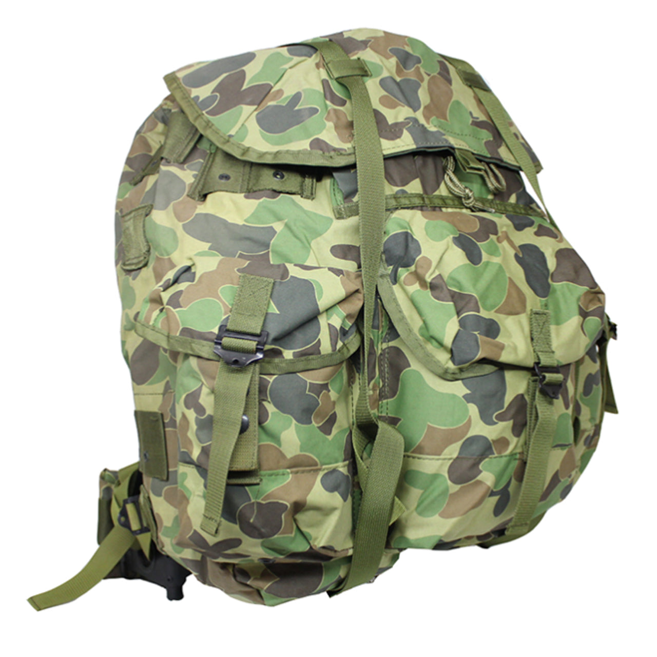 This is a REPRODUCTION of a large US ALICE pack. Comes with shoulder straps, frame and waist belt www.defenceqstore.com.au