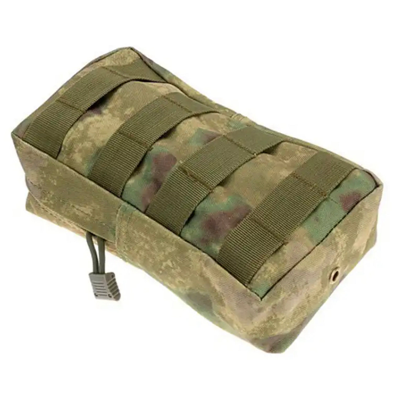 This is the perfect MOLLE pouch for attaching to your field gear, especially your webbing.  It's great for holding small items such as your mobile phone, snacks, tourniquets, small notebooks and more.  Main compartment with heavy duty zip  Size: 21x11x5.5cm www.defenceqstore.com.au