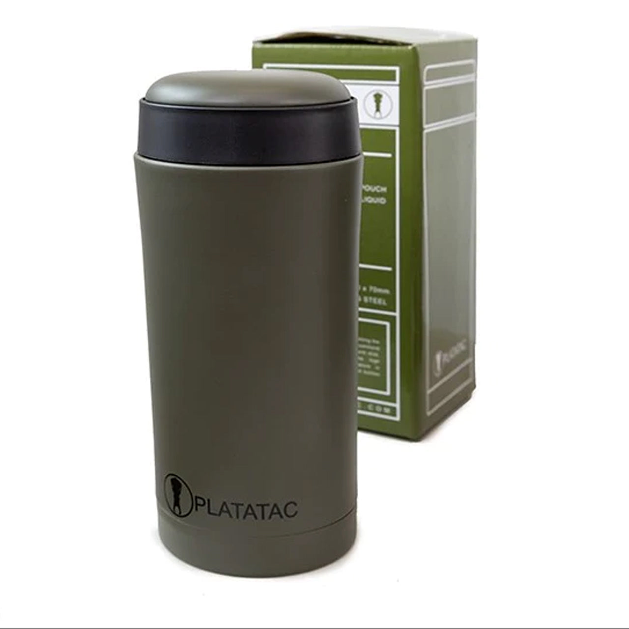 The Platatac Brew Flask is ideal for camping, picnics, worksites and other outdoor activities. It features a quality stainless steel and BPA free body. The twist style cap was designed to provide a secure closure and spill-free handling, which, also doubles as a receptacle for storage. www.defenceqstore.com.au