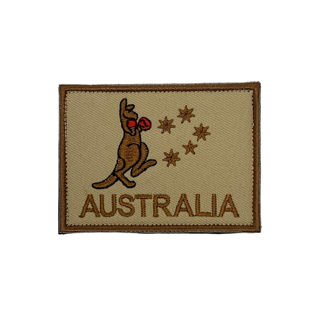 Boxing Kangaroo Tan & Brown Patch Defence Q Store