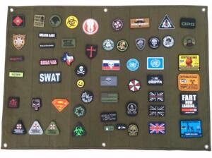Defence Q Store brings you a good range of patch boards to be able to put all your patches in one place.  This Morale Patch Display Board with a soft loop side works with all velcro-backed morale patches, ID patches, name patch, etc. Heavy-duty grommets to hang on the wall. Folds/rolls up for easy storage. Heavy-duty nylon fabric backing.