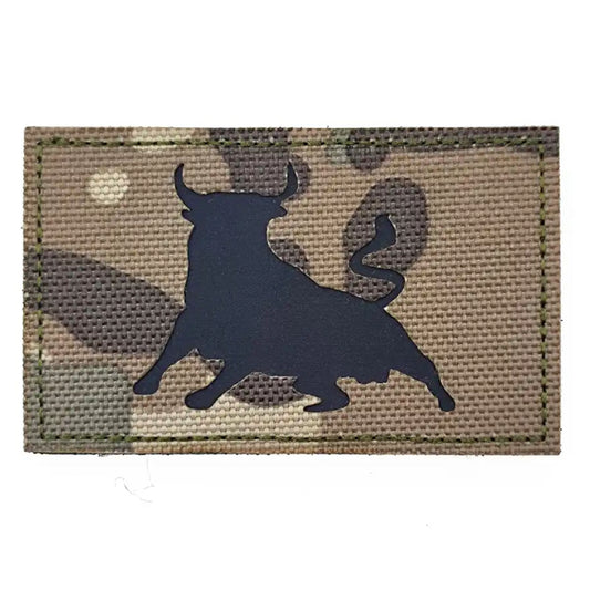 Bull Laser Cut Multicam Patch Hook & Loop.   Size: 8x5cm  HOOK AND LOOP BACKED PATCH(BOTH PROVIDED) www.defenceqstore.com.au