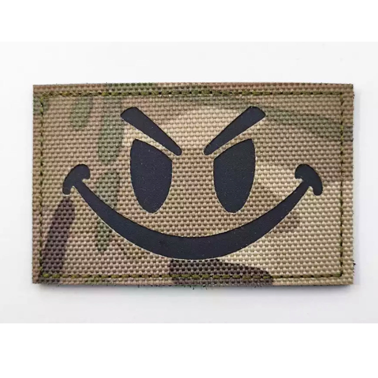 Evil Smile Laser Cut Multicam Patch Hook & Loop.   Size: 8x5cm  HOOK AND LOOP BACKED PATCH(BOTH PROVIDED) www.defenceqstore.com.au