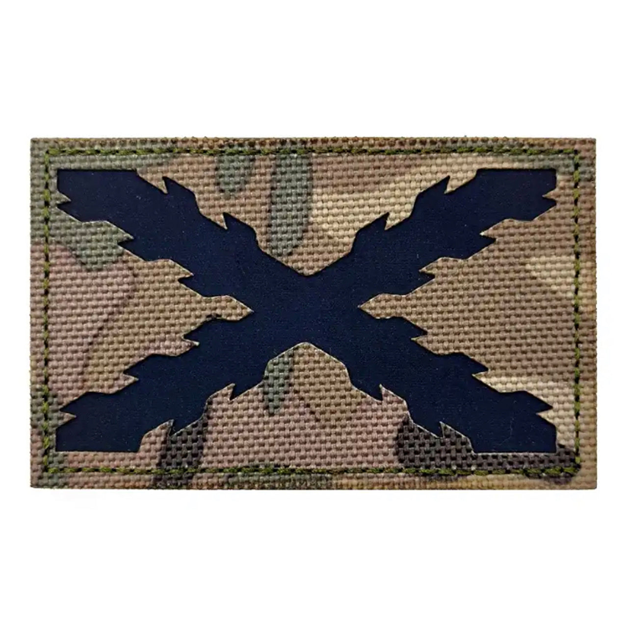 Cross Laser Cut Multicam Patch Hook & Loop.   Size: 8x5cm  HOOK AND LOOP BACKED PATCH(BOTH PROVIDED) www.defenceqstore.com.au