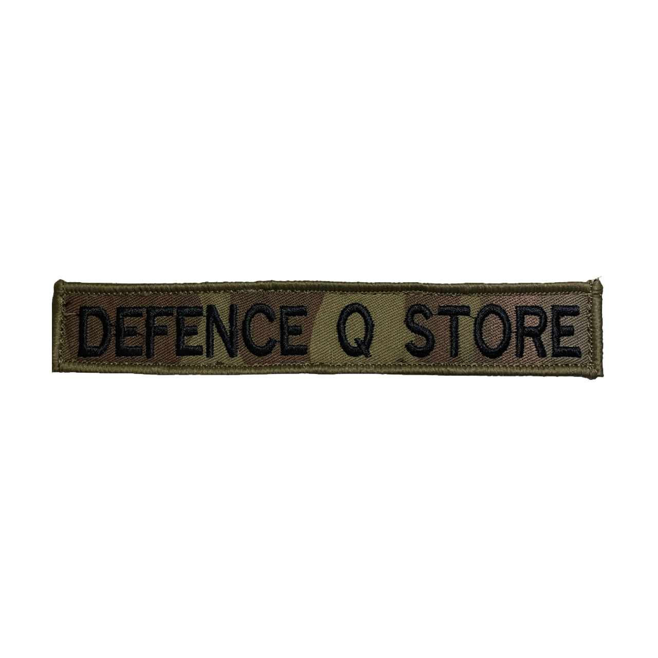 Name tag in Multicam material, size is 2.5cm x 15cm, lettering is 1.5cm in height.  All embroidery is done in upper case letters only as a FYI.  These are great for cadets or even survivalists who love their mulitcam uniforms.  Don't forget you can even add the velcro backing and use them on your field gear or even dog vests.  Made on the Gold Coast, please support Australian made www.defenceqstore.com.au