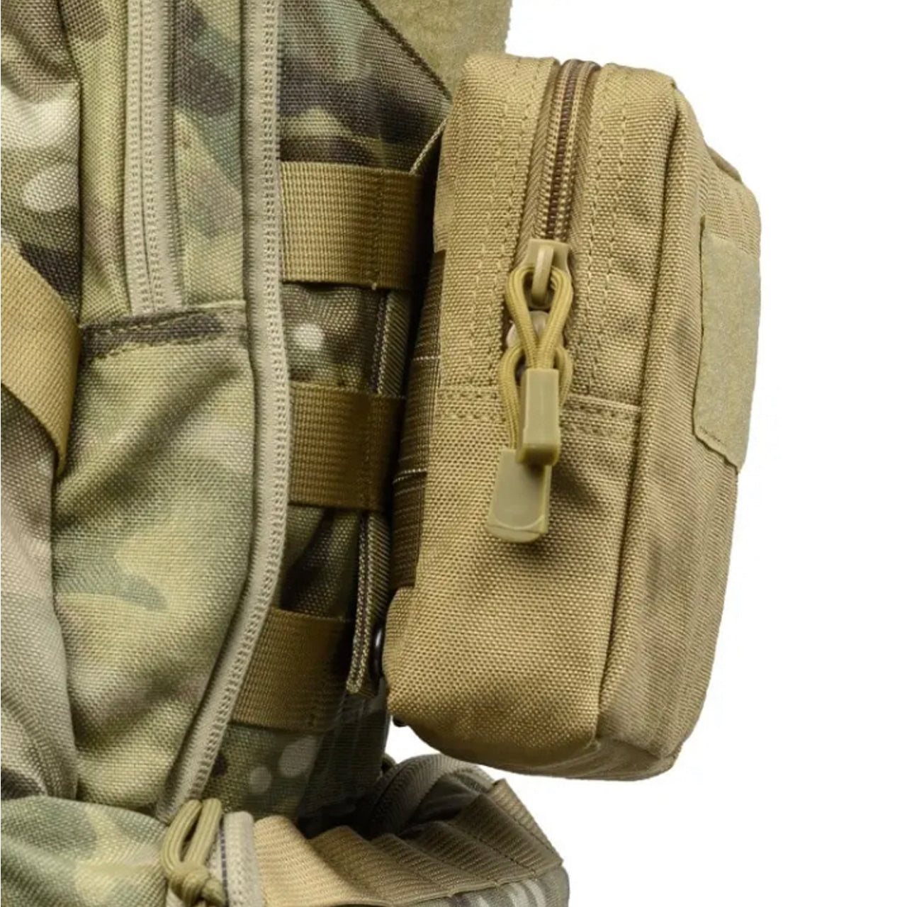 This is the perfect MOLLE pouch for attaching to your field gear. It's great for holding lots of items such as your mobile phone, snacks, tourniquets, notebooks and more. Main compartment with heavy duty zip 1 internal organiser pocket in main compartment Fit patches on the front, patch space size is 10.5x5cm 5cm deep x 16.5cm wide x 15cm high www.defenceqstore.com.au