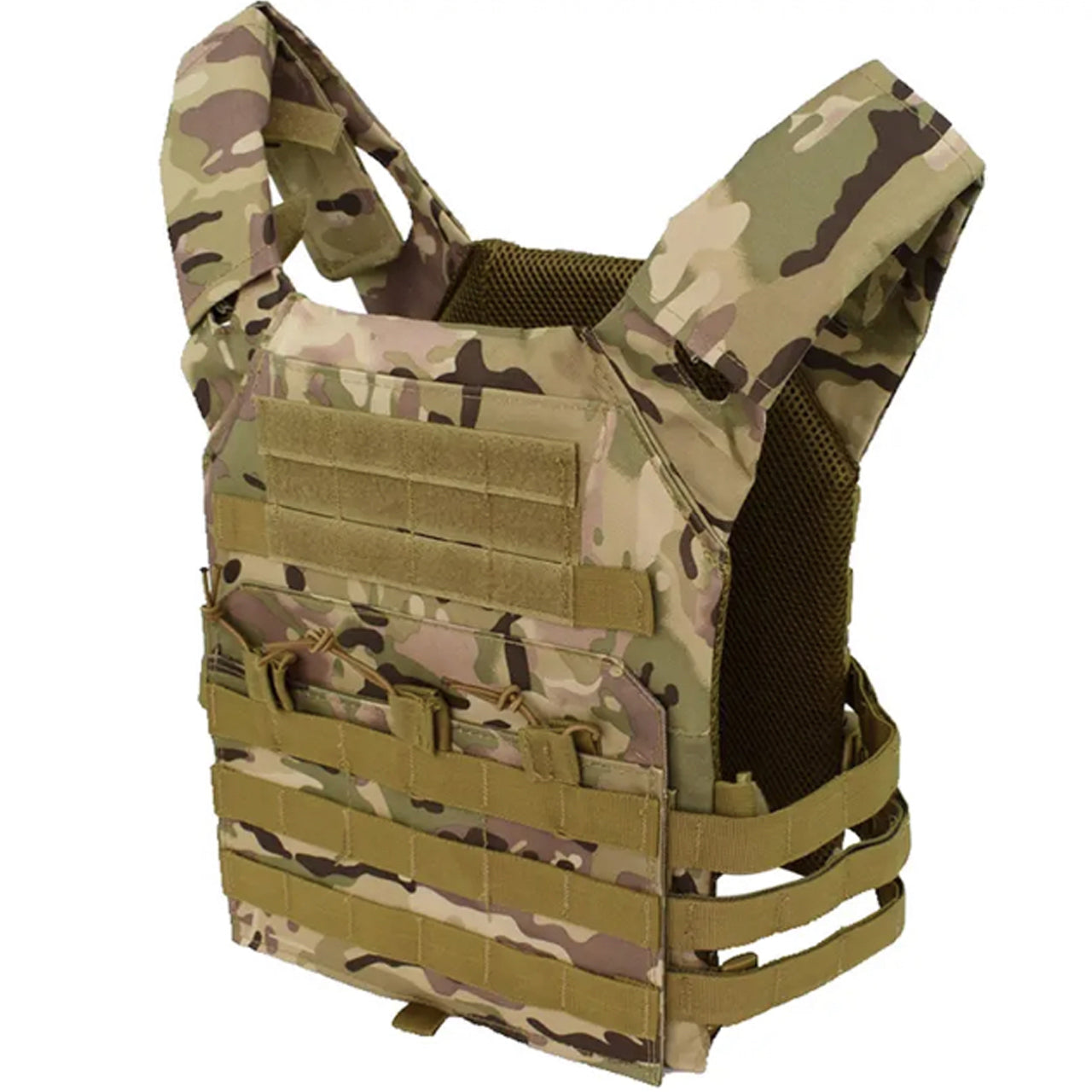 600D Oxford Body Armour PVC Coating Adjustable for most body types, shoulder and waist can be adjusted to fit your style Foam boards in both front and rear of the vest(board size is 30.5x24cm) Great for Military, cadets, airsoft and other outdoor activities www.defenceqstore.com.au