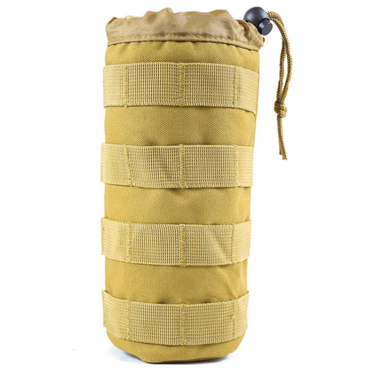 MOLLE water bottle holder to use with the molle attachment webbing that is used on a lot of our equipment. Constructed of canvas and nylon webbing (and hook and loop tape to tighten the top). Molle Design, easily connect to molle webbing, bags etc. Dimensions: approx. 9cm wide x 22cm high Coyote colour, darker than the images www.defenceqstore.com.au