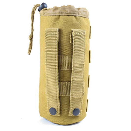 MOLLE water bottle holder to use with the molle attachment webbing that is used on a lot of our equipment. Constructed of canvas and nylon webbing (and hook and loop tape to tighten the top). Molle Design, easily connect to molle webbing, bags etc. Dimensions: approx. 9cm wide x 22cm high Coyote colour, darker than the images www.defenceqstore.com.au